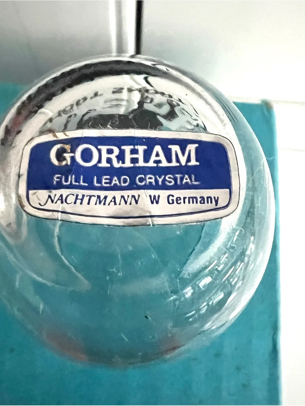 Vintage Gorham crystal Novelty Shot Glasses W Germany bull and rooster in box